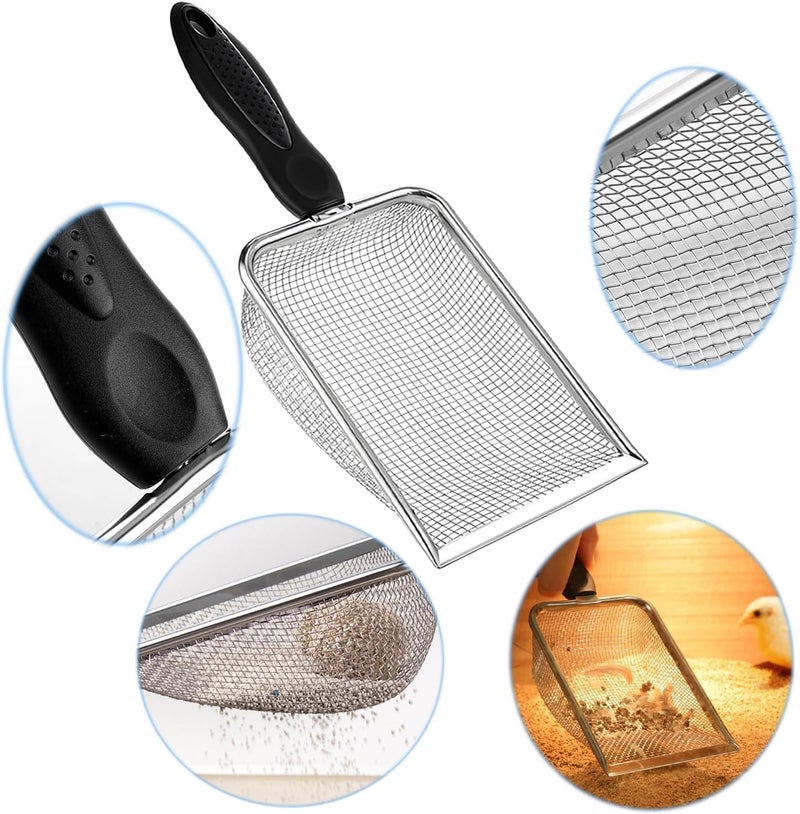 itPlus Cat Litter Scoop, Stainless Steel Cats Sturdy Mesh Scooper Kitty Litter Scoop Long Handle Scooper Shovel Sifter for All Litter Types Metal Cat Scooper for Litter Box - Image 4